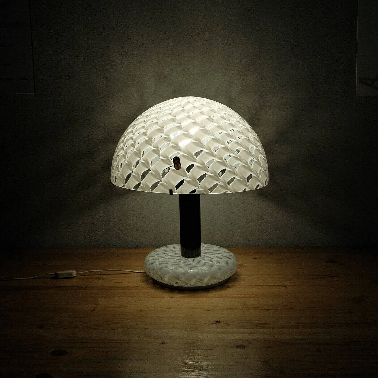 Murano glass mushroom table lamp by Mazzega, 1970s 13