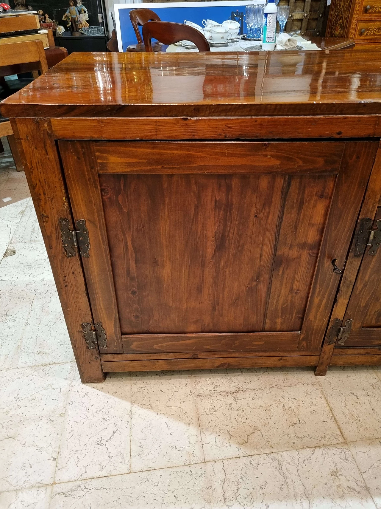 Credenza Carlo X in noce nazionale massello, inizio '800 2