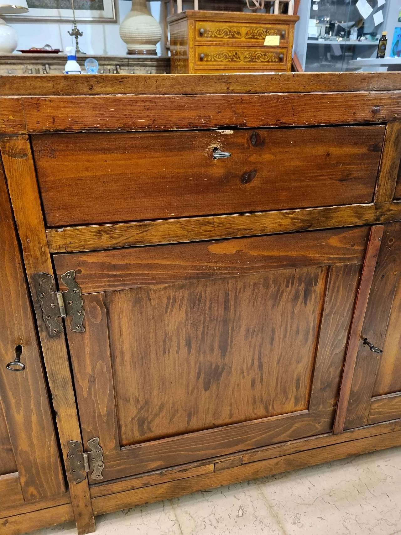 Credenza Carlo X in noce nazionale massello, inizio '800 4