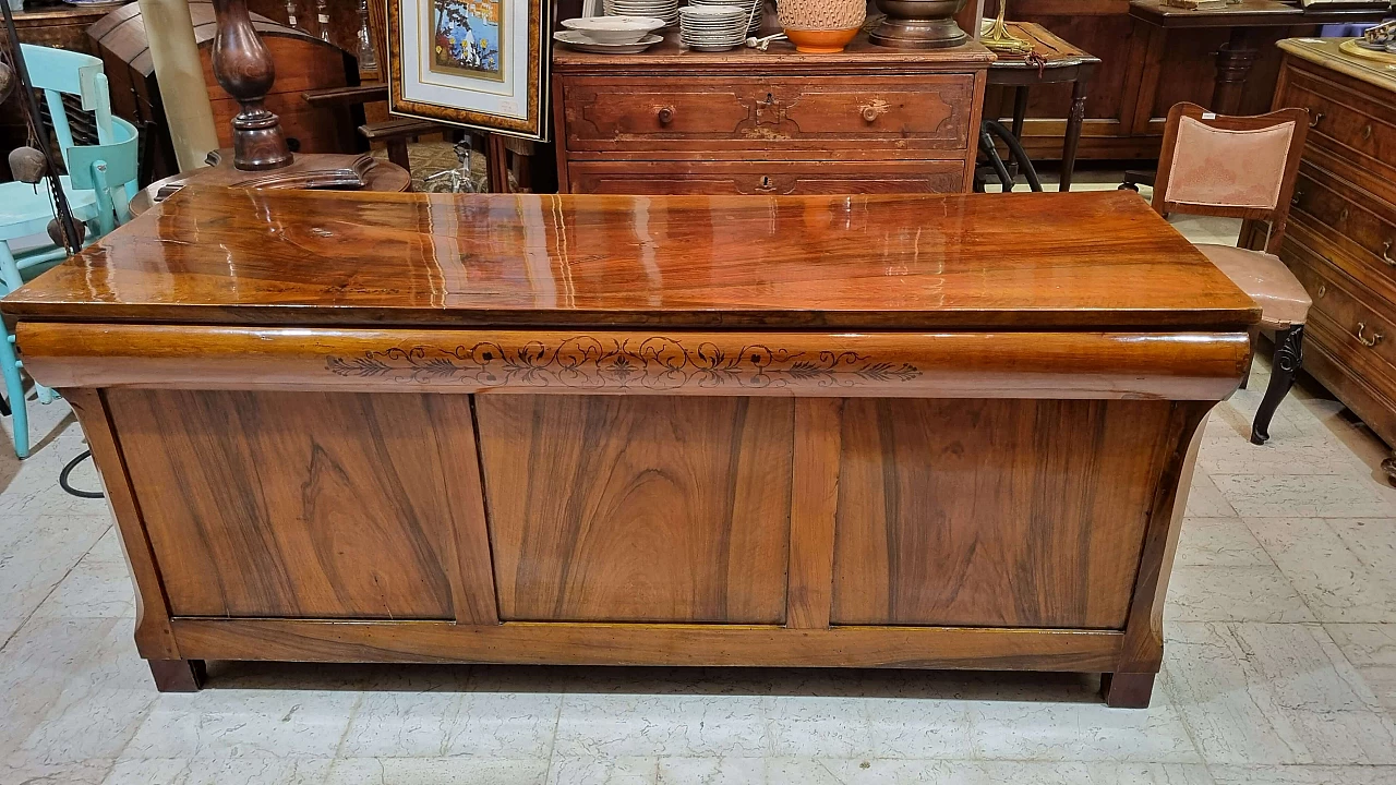 Credenza Carlo X in noce nazionale massello, inizio '800 8