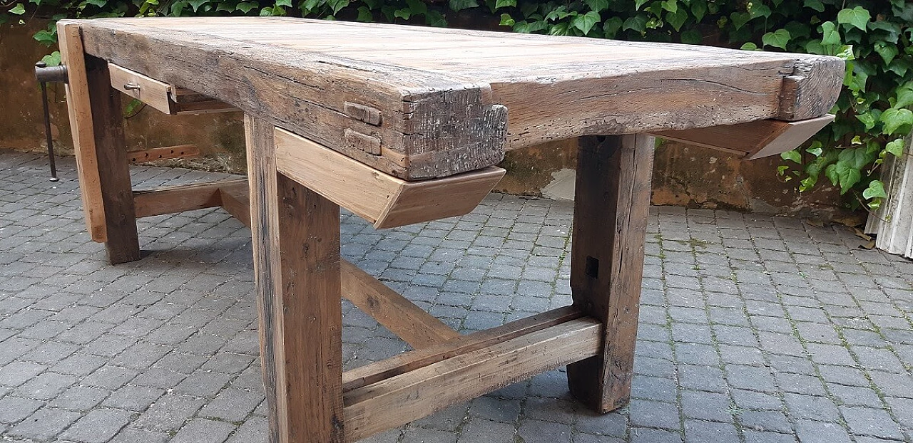 Carpenter's table with vice and drawers, late 19th century 1