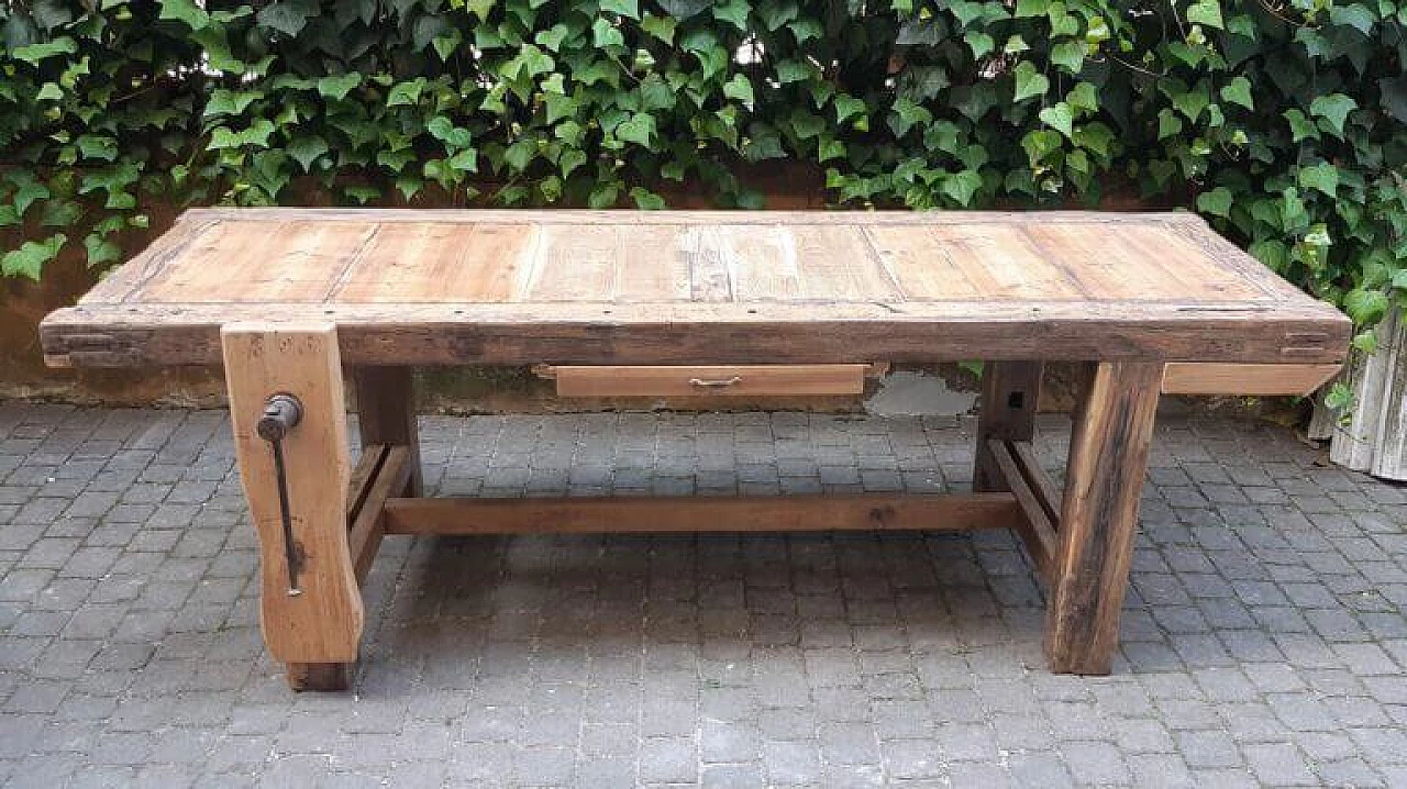 Carpenter's table with vice and drawers, late 19th century 5