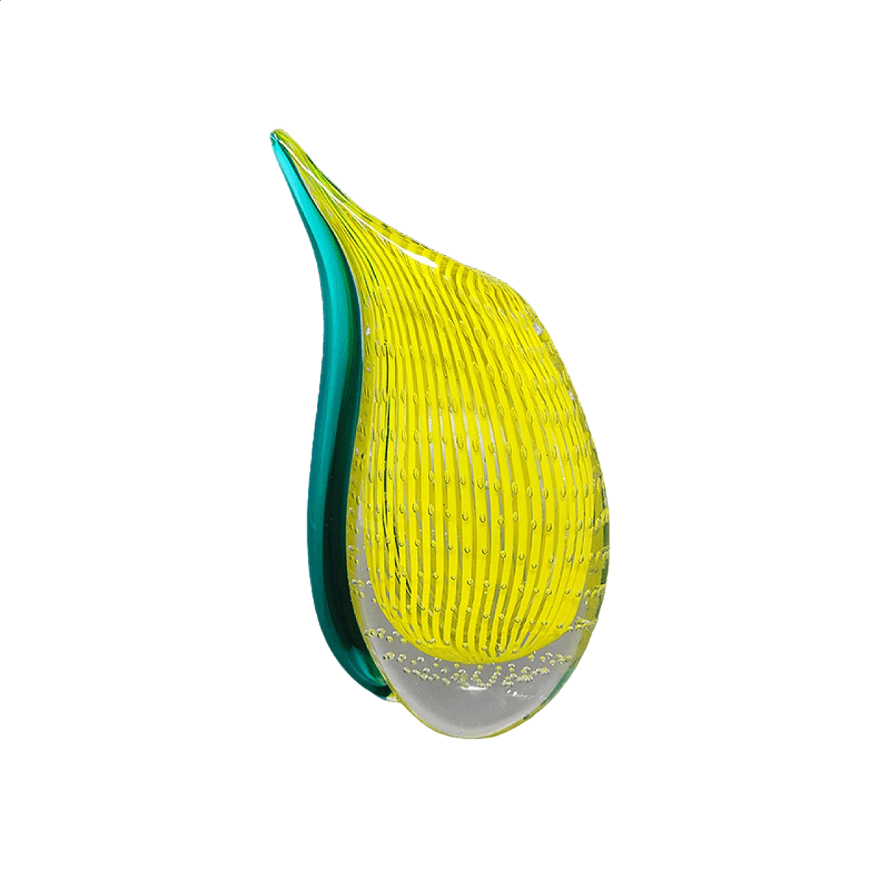 Green and yellow Murano glass vase by Rosenthal, 1960s 10