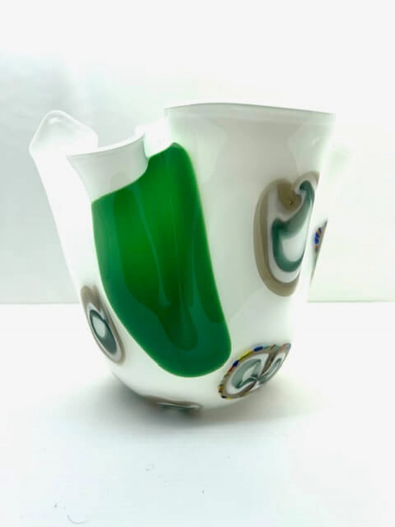 Vaso a foulard in vetro di Murano, anni '2000 2