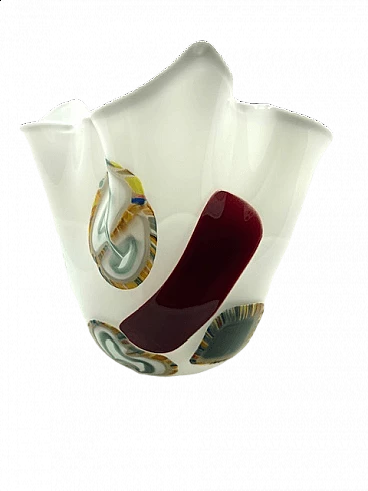 Handmade foulard vase in Murano glass, 2000s