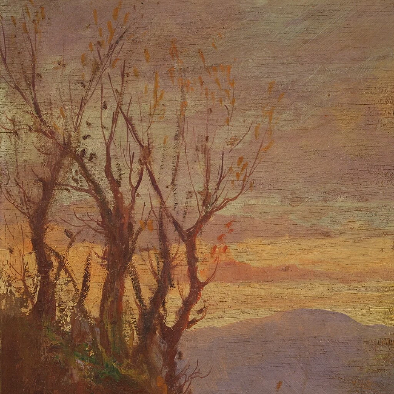 Berto Ferrari, country landscape, oil painting on panel 6