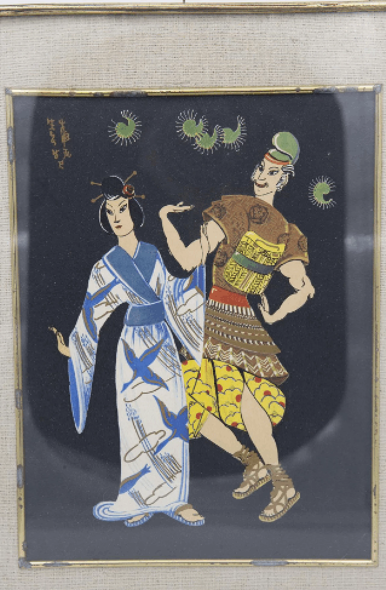 Traditional dance, painting on cardboard, early 20th century 3