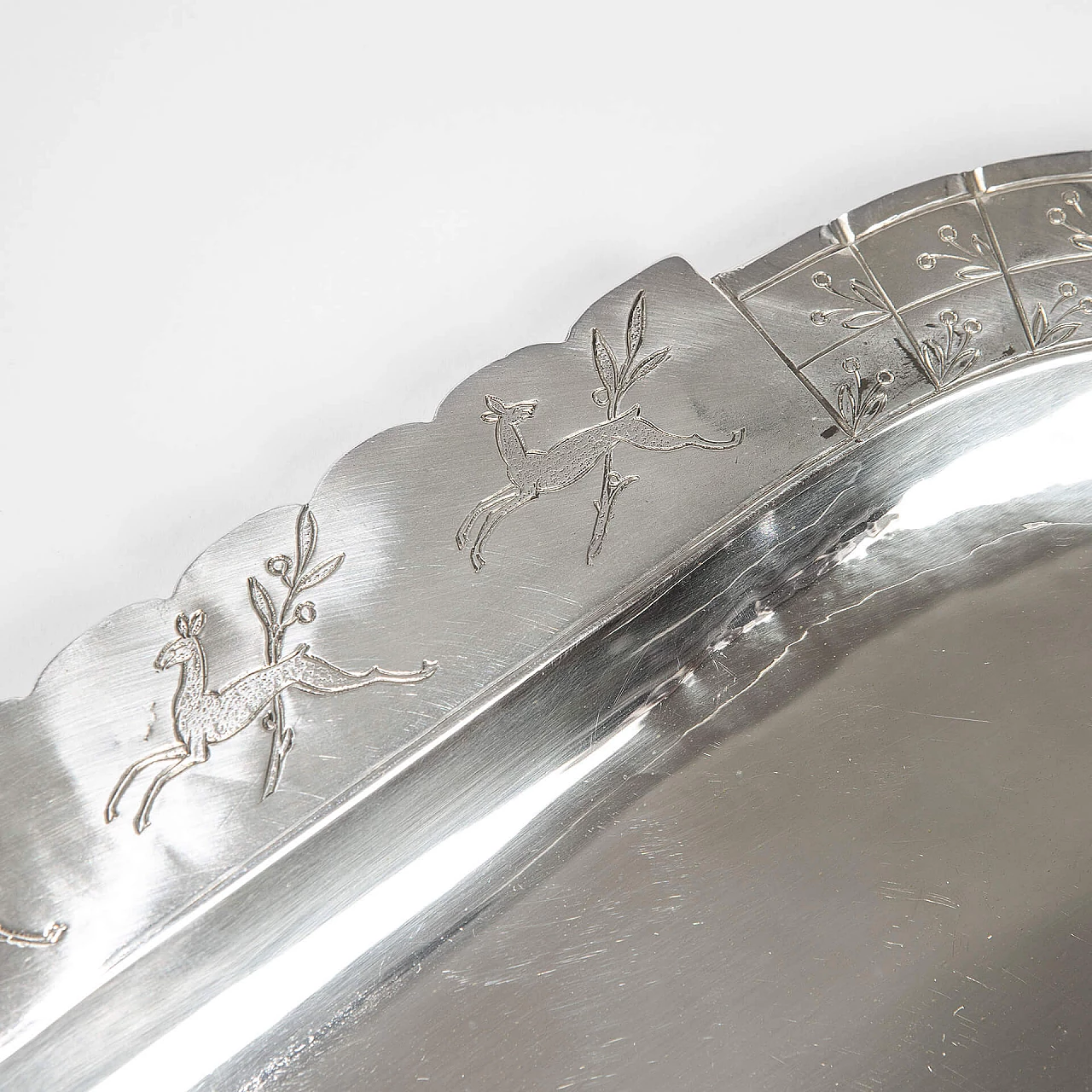 Decorated silver tray by Nino Ferrari, 1930s 3