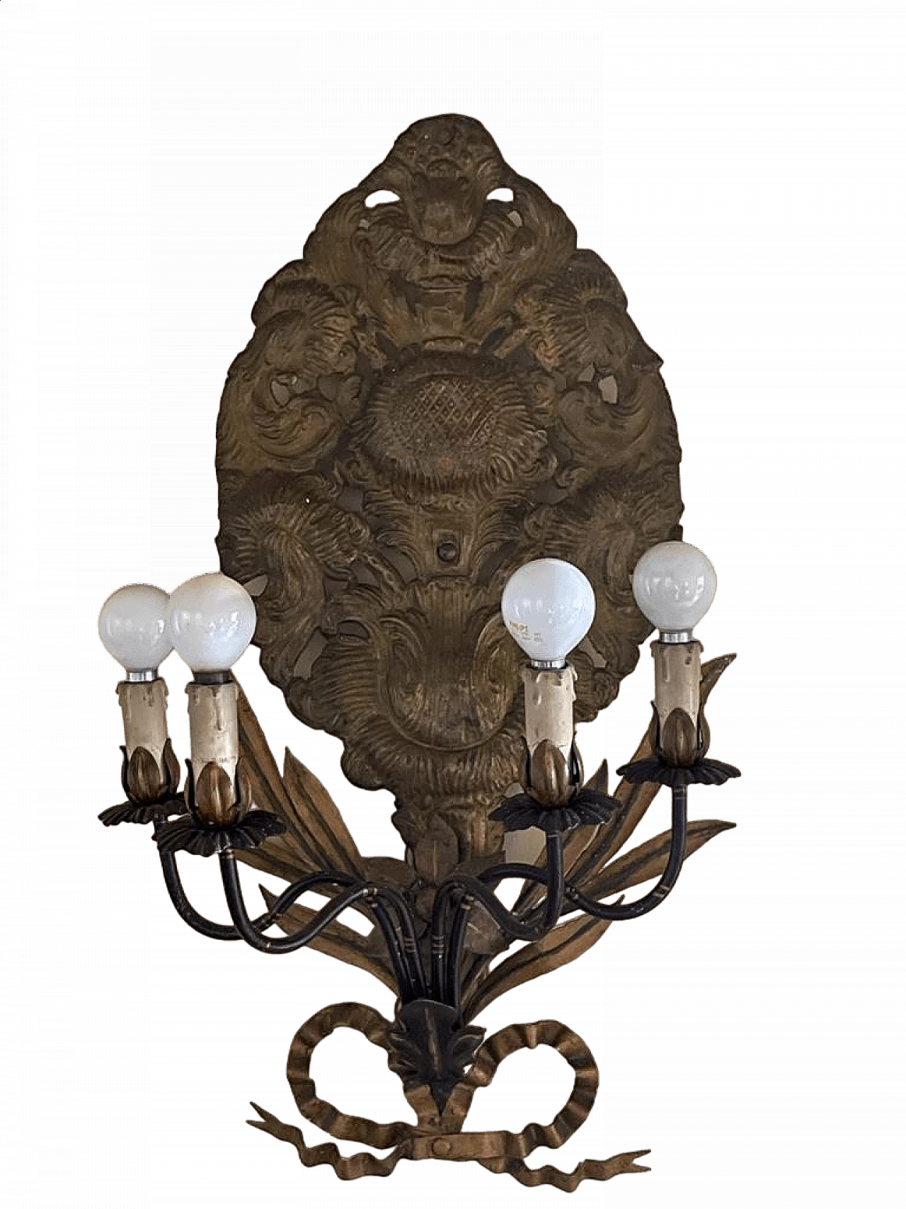 Pair of metal wall sconces, 18th century 2