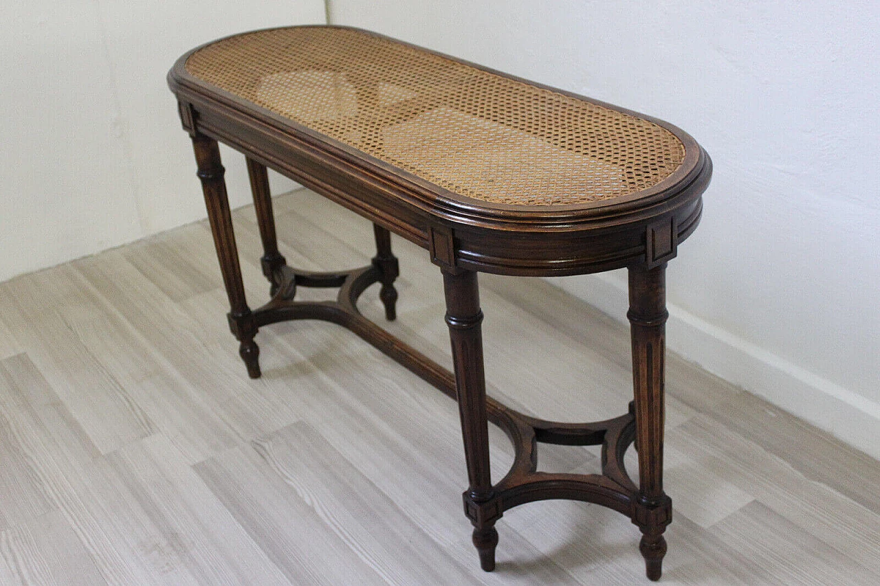 Louis Philippe bench with woven Vienna straw seat, 19th century 2