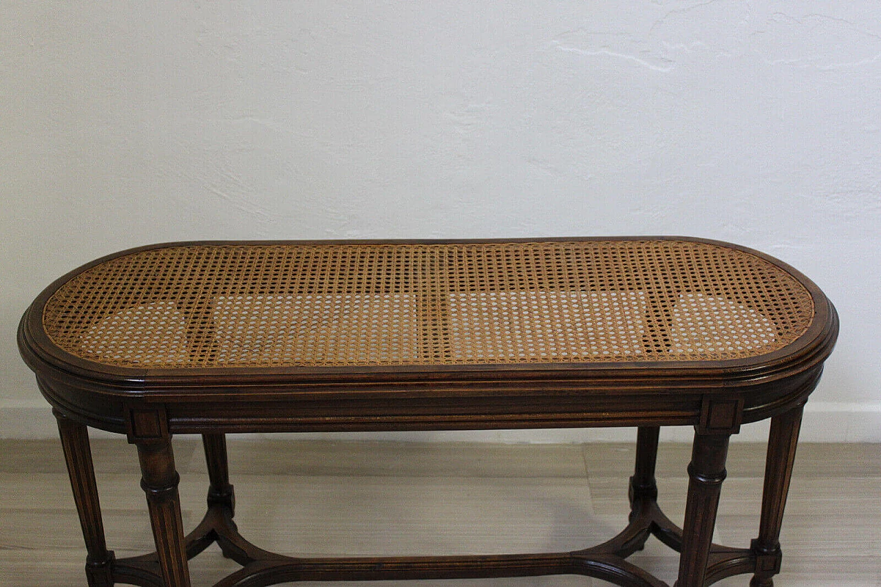 Louis Philippe bench with woven Vienna straw seat, 19th century 3