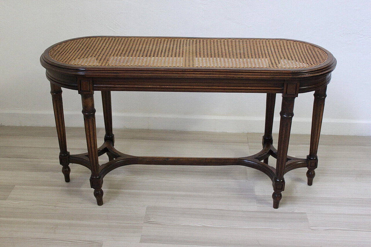 Louis Philippe bench with woven Vienna straw seat, 19th century 9