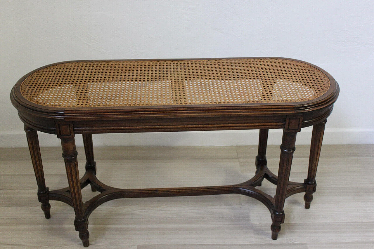 Louis Philippe bench with woven Vienna straw seat, 19th century 12