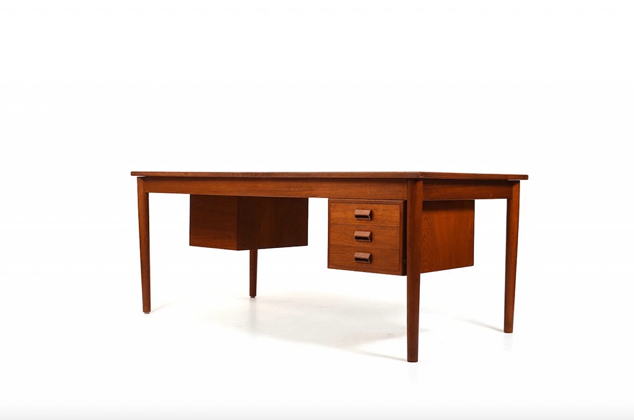 Teak double desk by Børge Mogensen for Søborg Møbelfabrik, 1950s 4