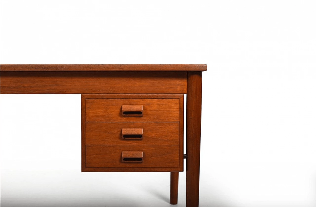 Teak double desk by Børge Mogensen for Søborg Møbelfabrik, 1950s 5