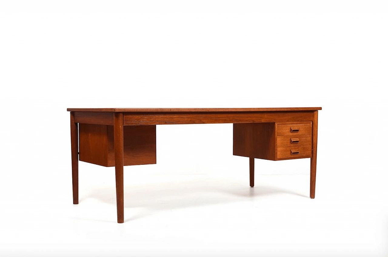 Teak double desk by Børge Mogensen for Søborg Møbelfabrik, 1950s 7