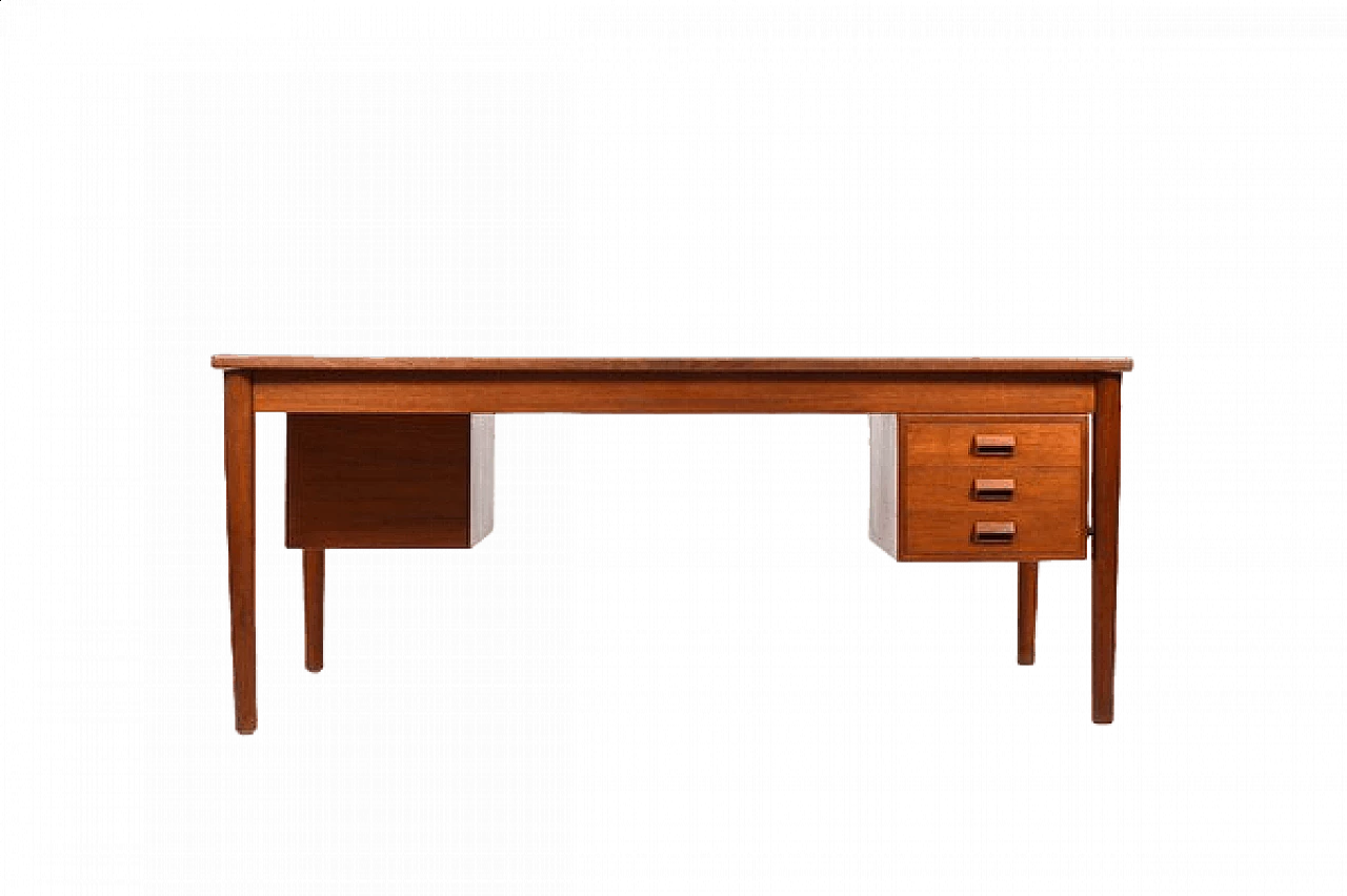 Teak double desk by Børge Mogensen for Søborg Møbelfabrik, 1950s 12