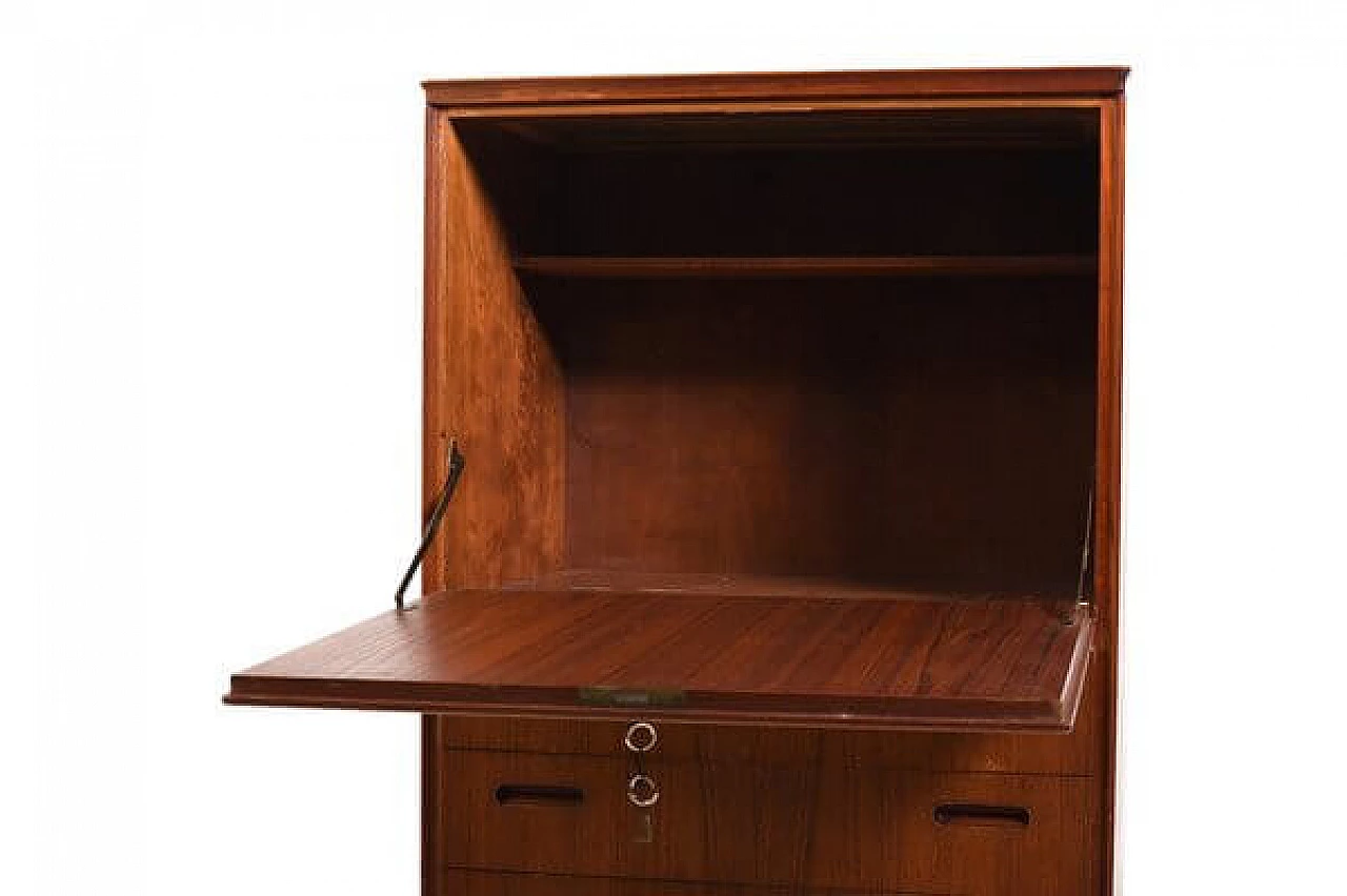 Teak bar cabinet with four drawers, 1950s 5