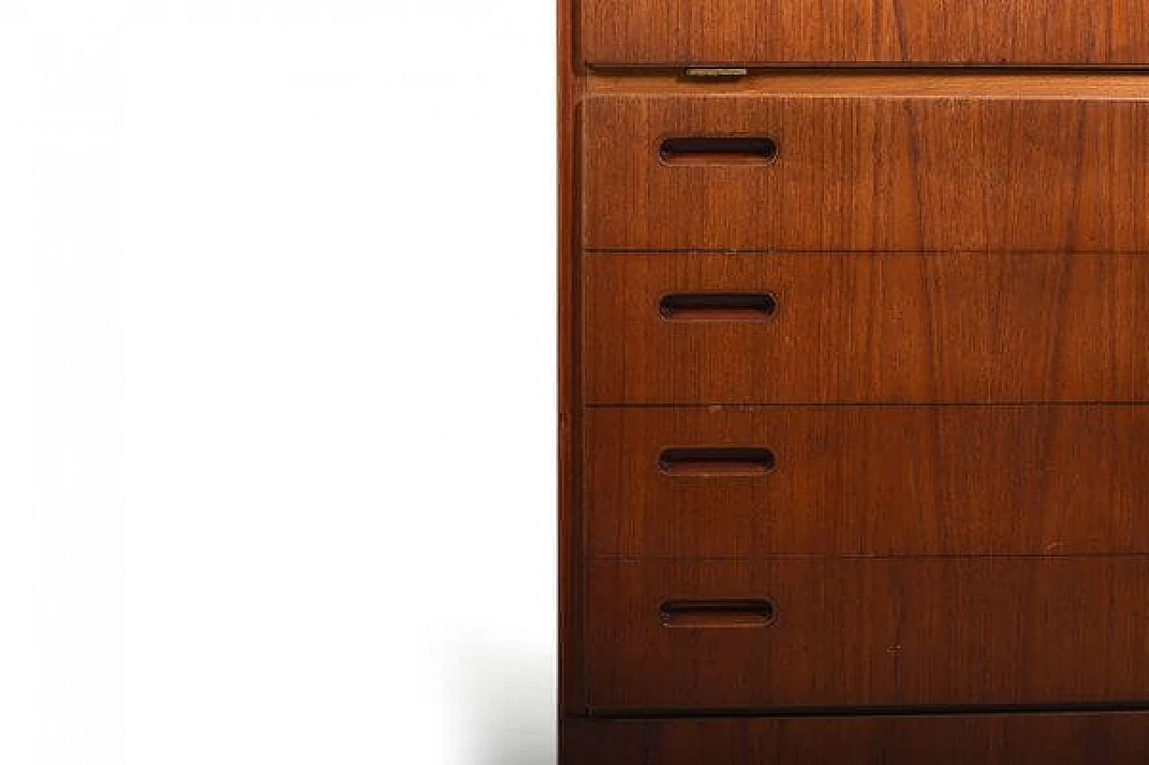 Teak bar cabinet with four drawers, 1950s 8