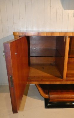 Credenza da cucina in vetro e legno, anni '50 in vendita su Pamono