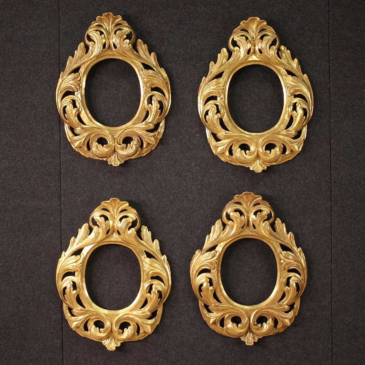 4 Frames in carved and gilded wood, late 19th century 1