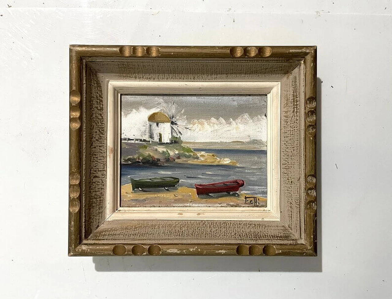 French seascape oil painting, 1930s 6