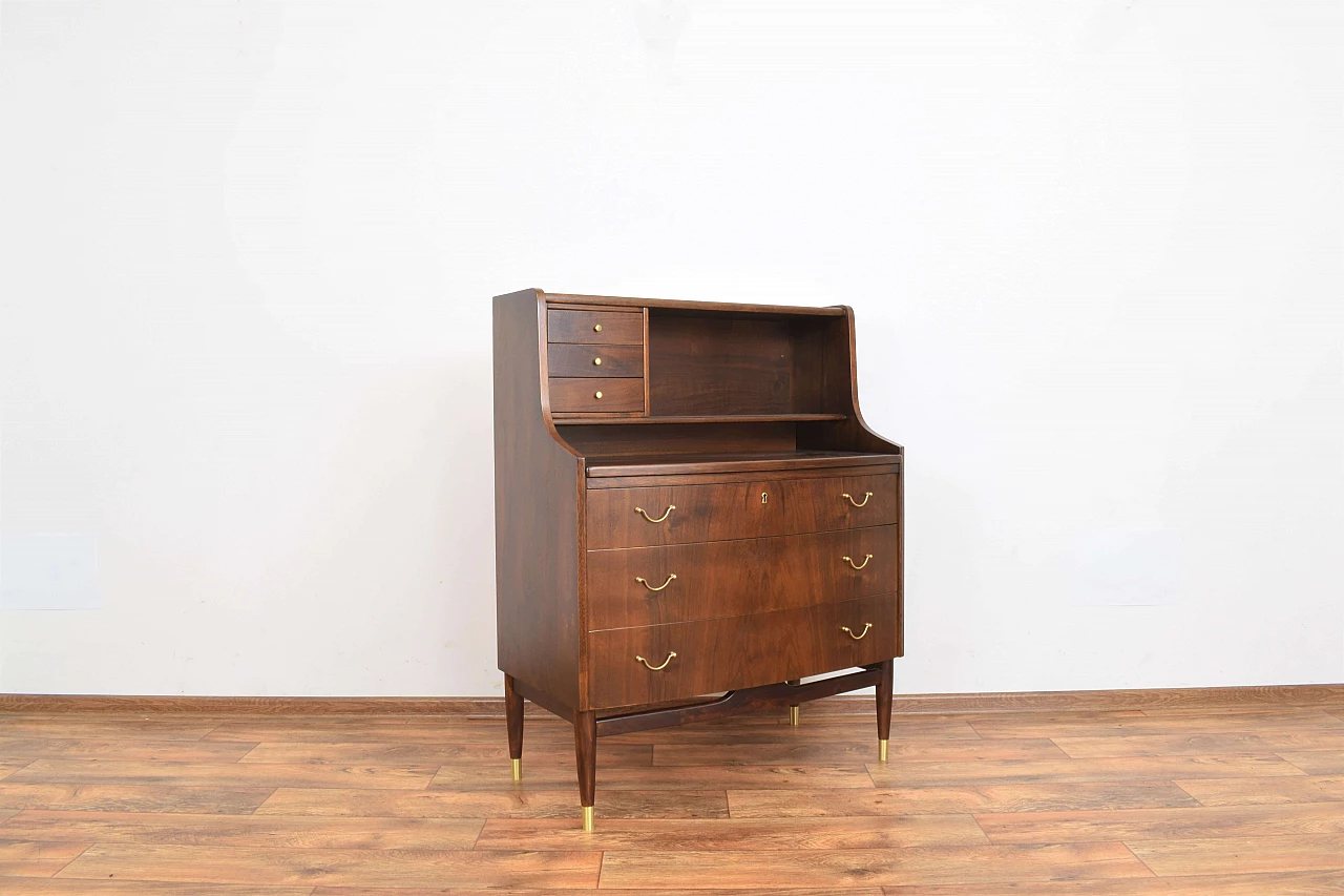 Danish walnut and beech secrétaire, 1960s 2