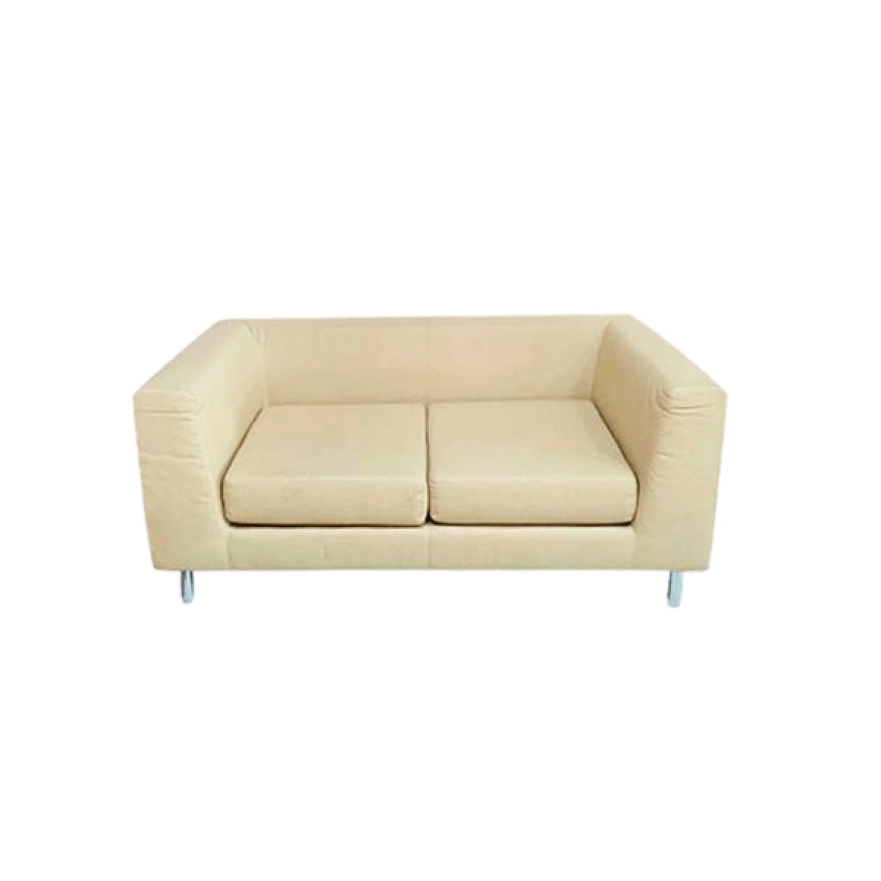 Two-seater metal and hammered leather sofa for Quinti, 2000s 1