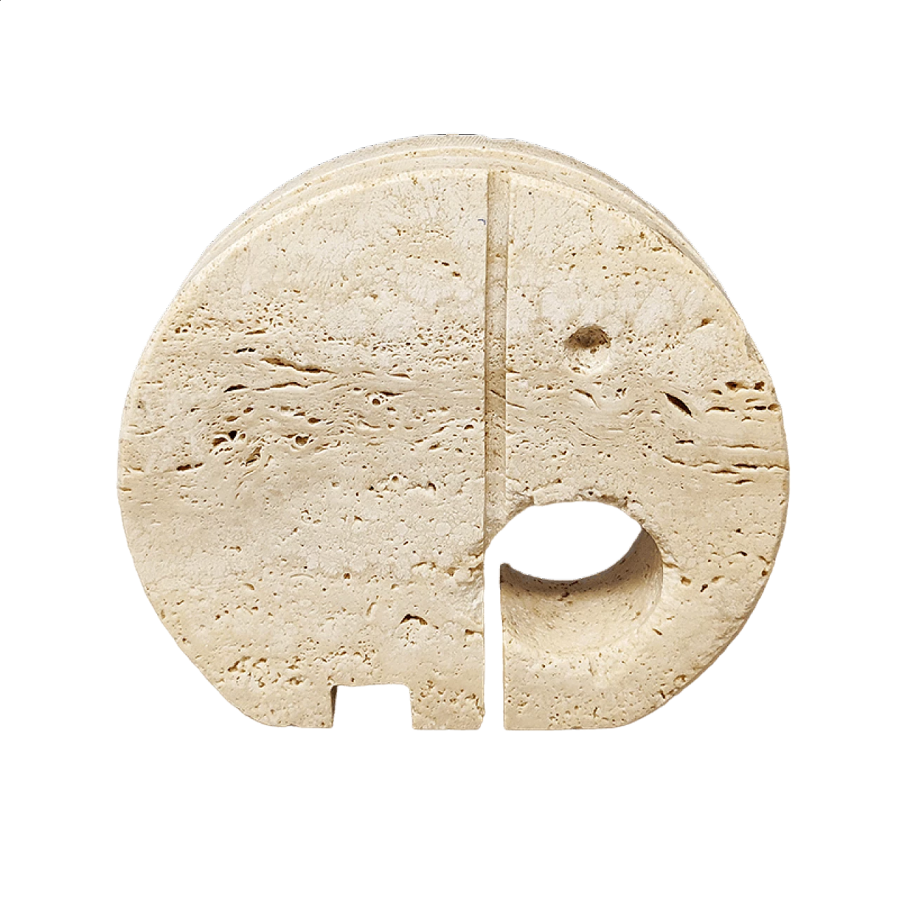 Hemispherical travertine elephant sculpture by Enzo Mari for F.lli Mannelli, 1970s 8