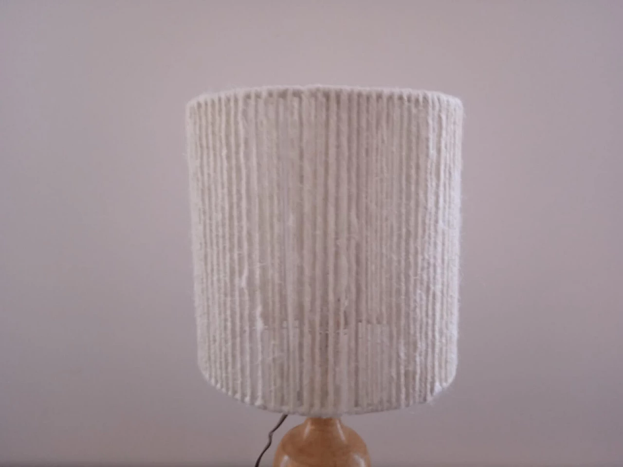 Ceramic table lamp with rope shade, 1960s 3