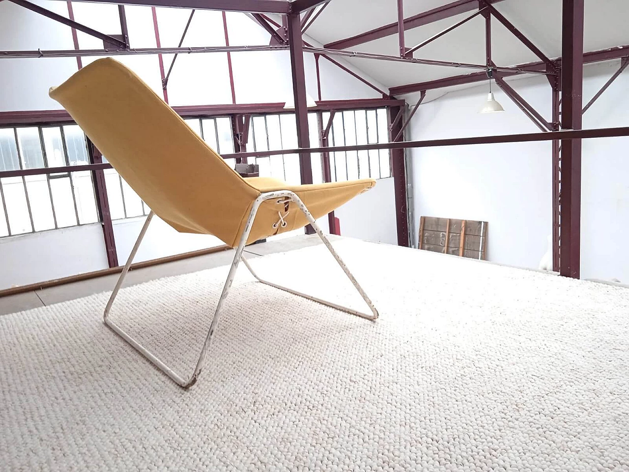 Metal and canvas G1 armchair by Pierre Guariche for Airborne, 1950s 1