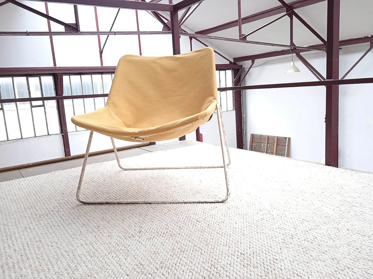 Metal and canvas G1 armchair by Pierre Guariche for Airborne, 1950s 4