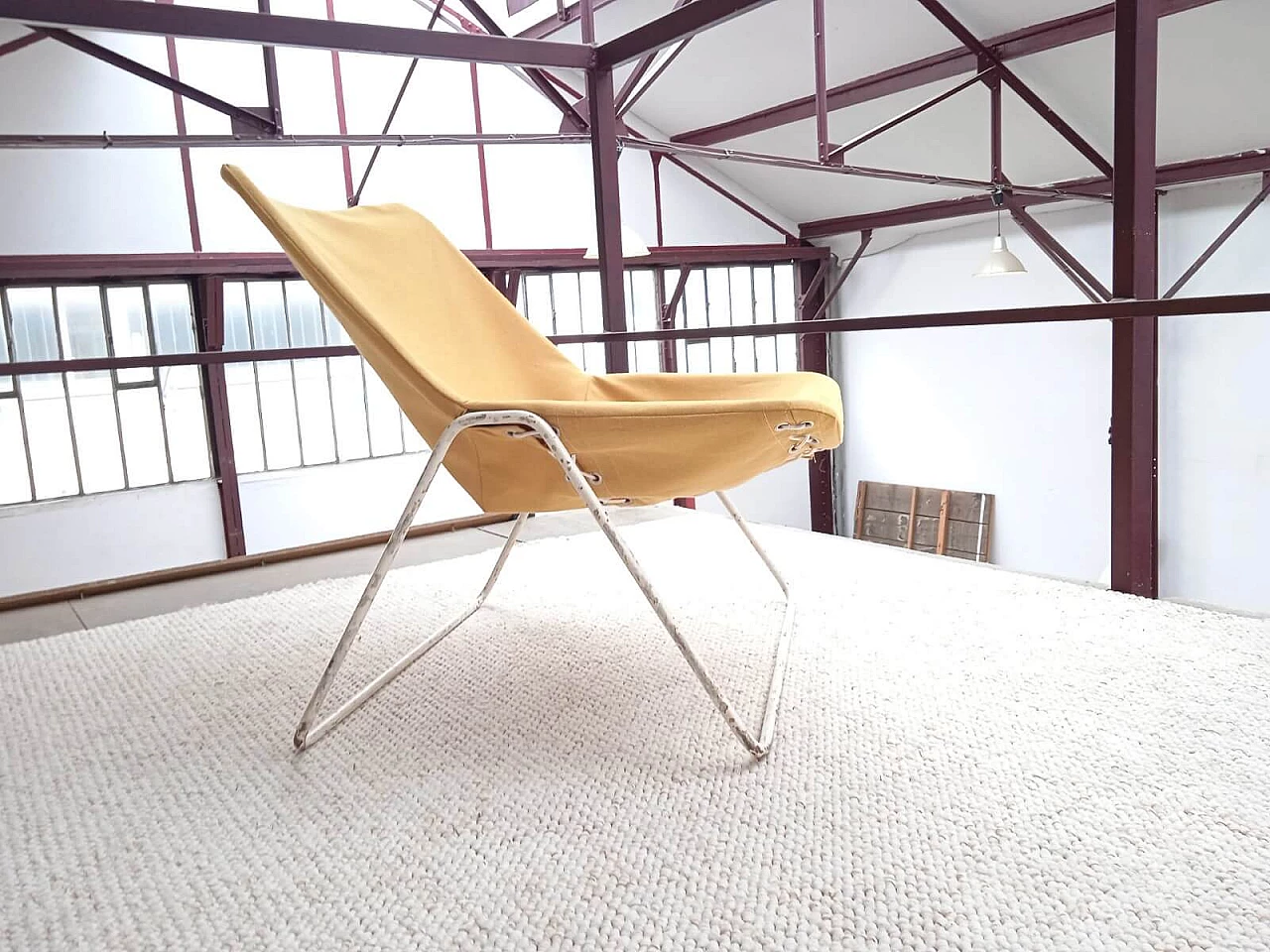 Metal and canvas G1 armchair by Pierre Guariche for Airborne, 1950s 5