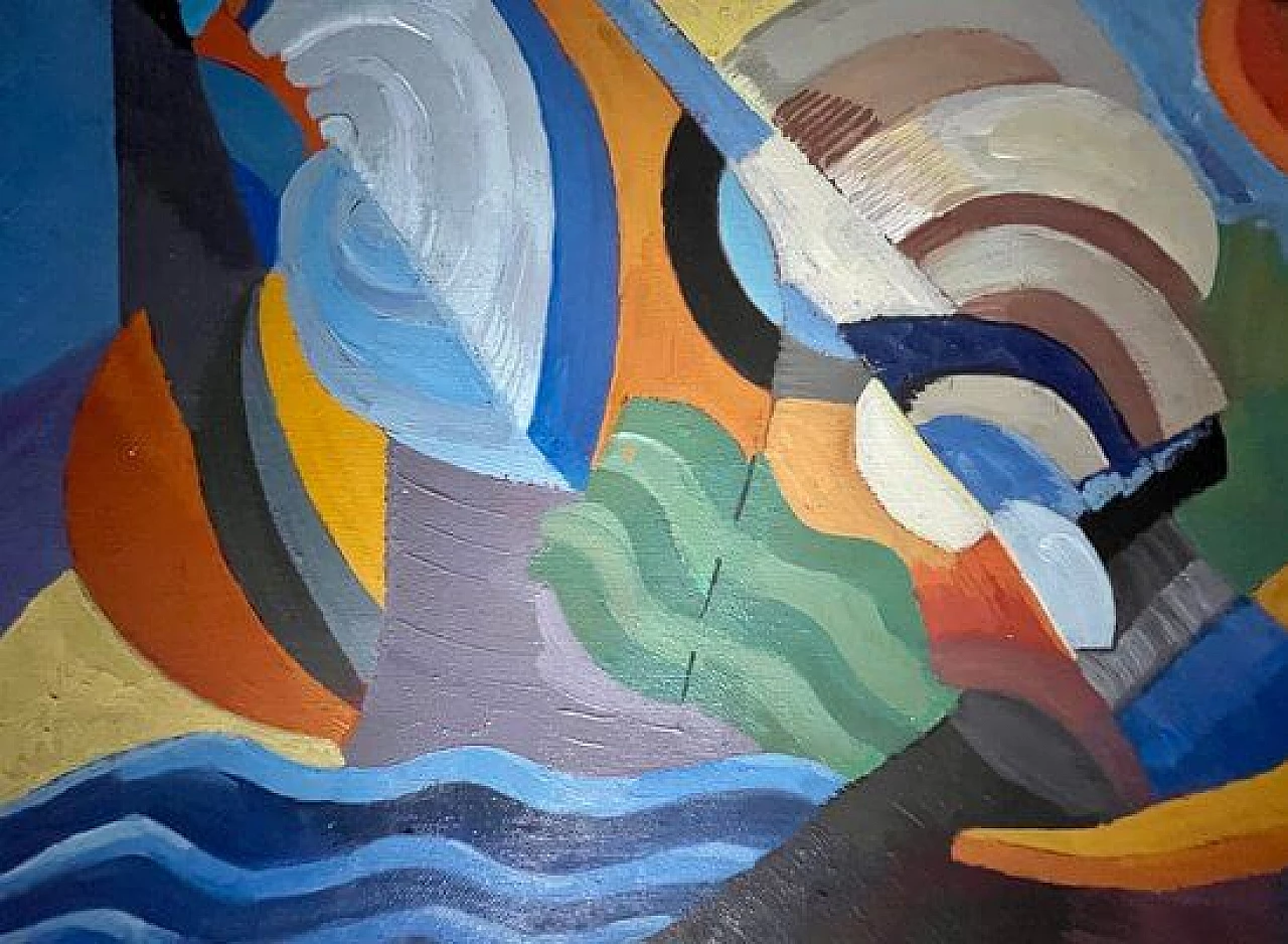 Futurist painting, Sea and shells, oil on canvas, 1970s 3