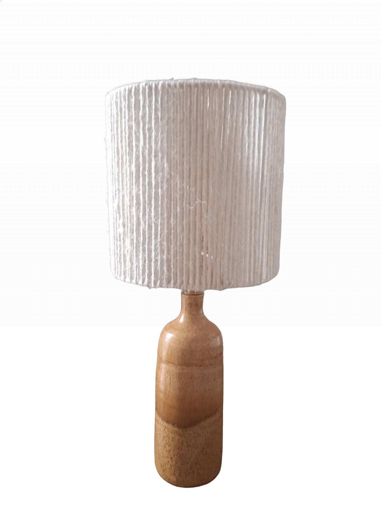 Ceramic table lamp with rope shade, 1960s 8