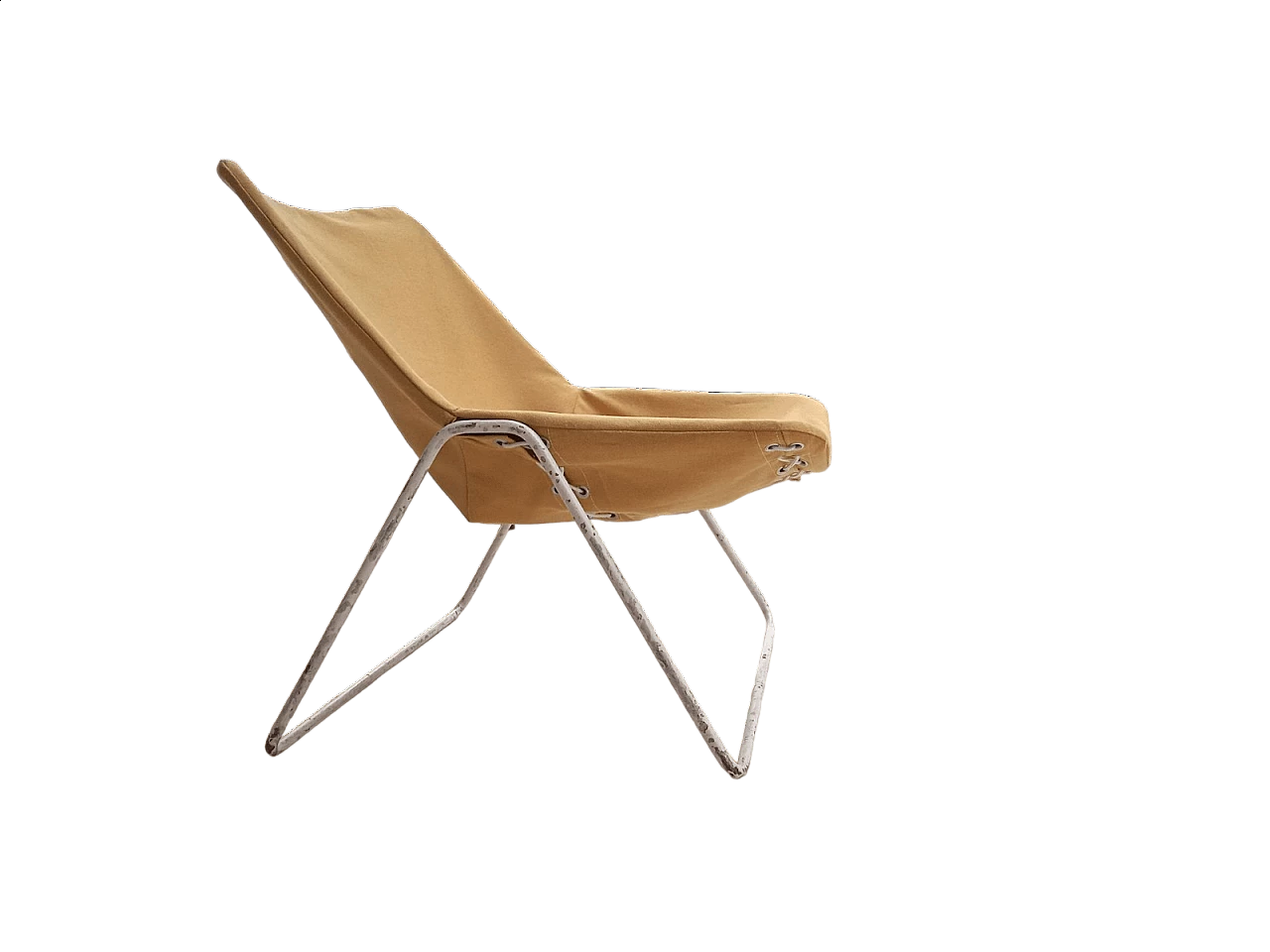 Metal and canvas G1 armchair by Pierre Guariche for Airborne, 1950s 7