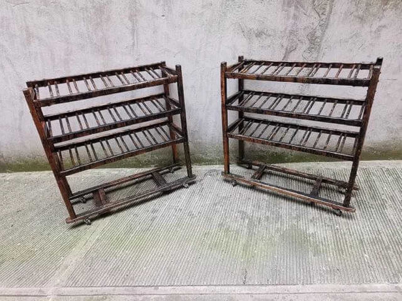 Three-shelf oak cart, 1950s 1