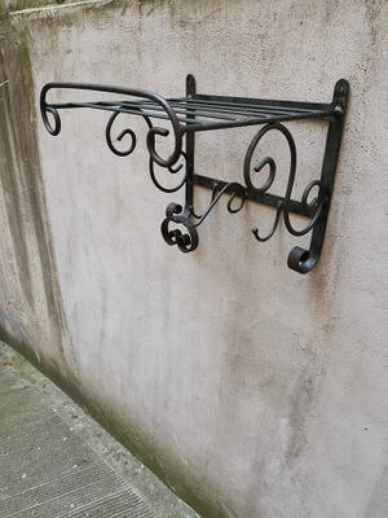 Iron coat rack with storage shelf, 1950s 4