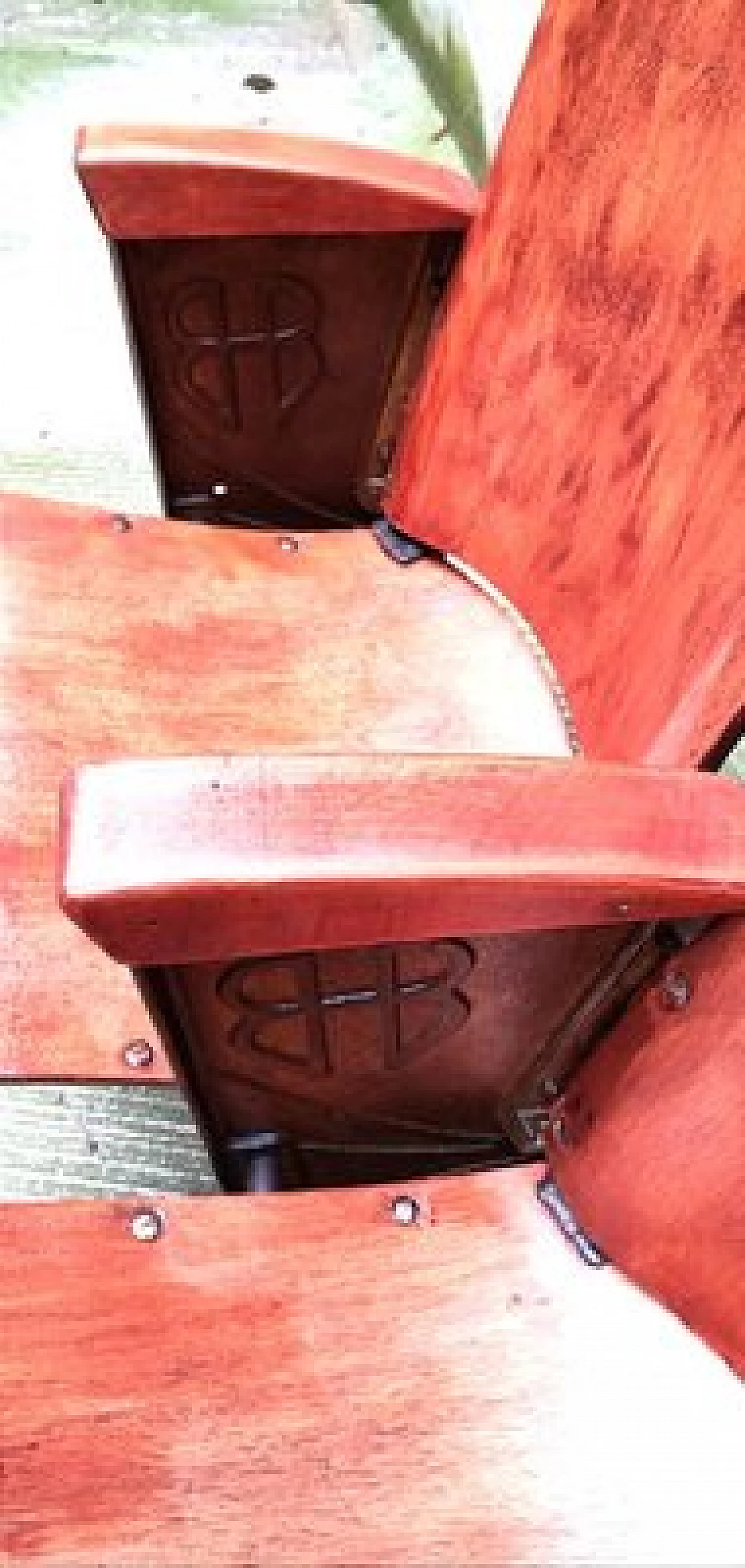 Pair of theatre armchairs with cast-iron fittings, 1940s 4