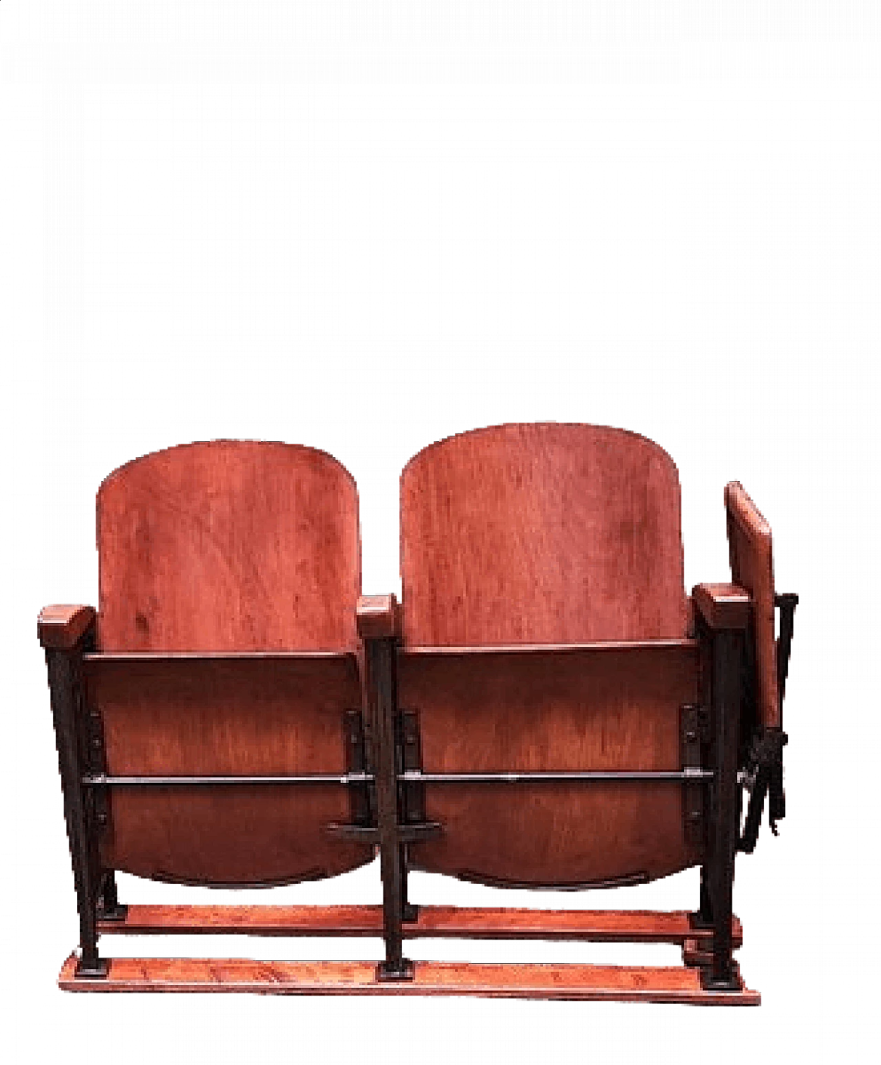 Pair of theatre armchairs with cast-iron fittings, 1940s 5