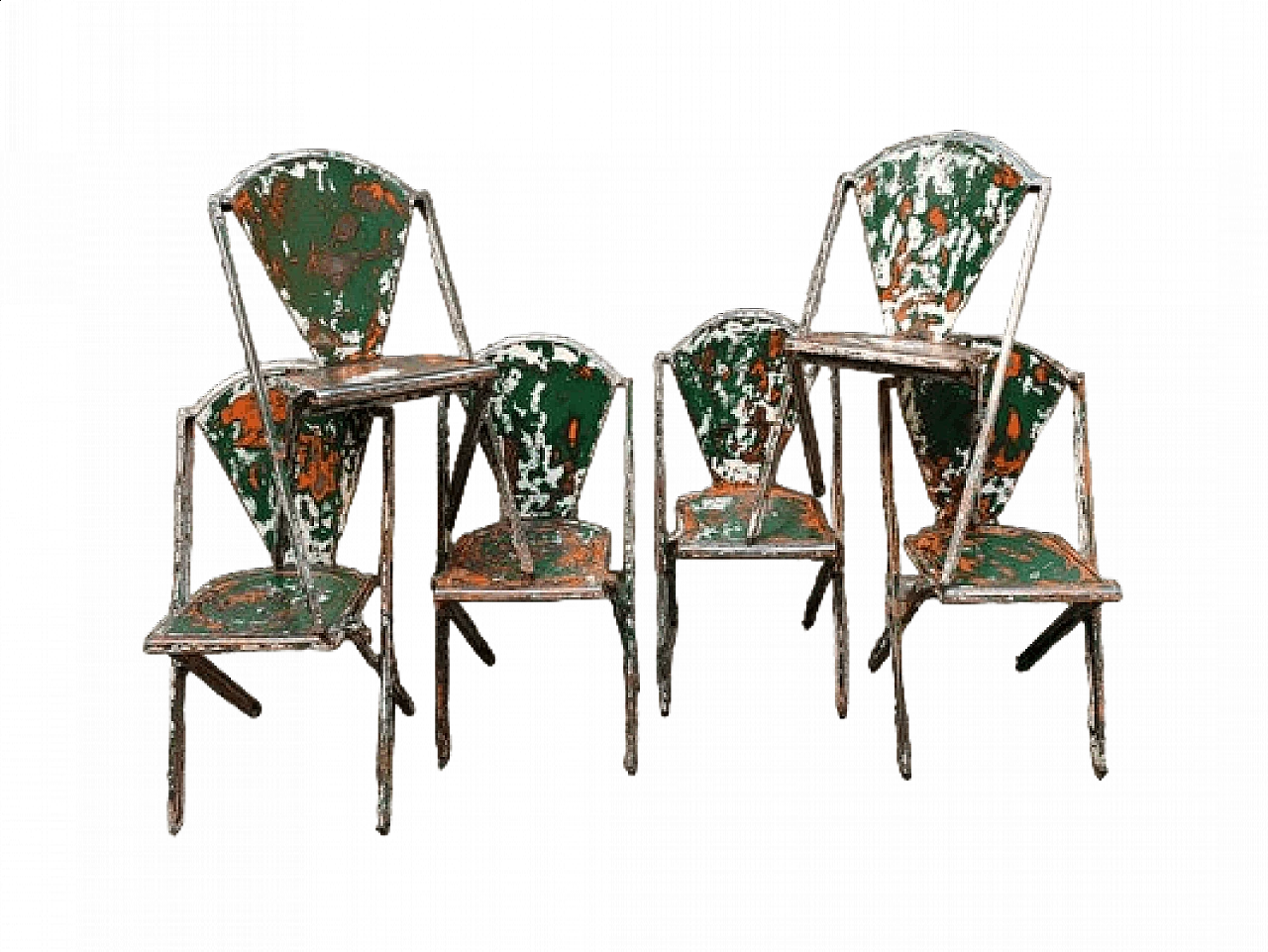 6 Iron chairs, 1930s 9