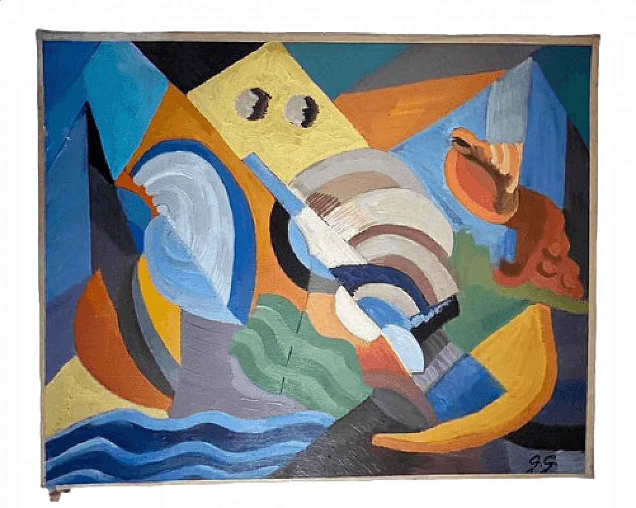 Futurist painting, Sea and shells, oil on canvas, 1970s 13