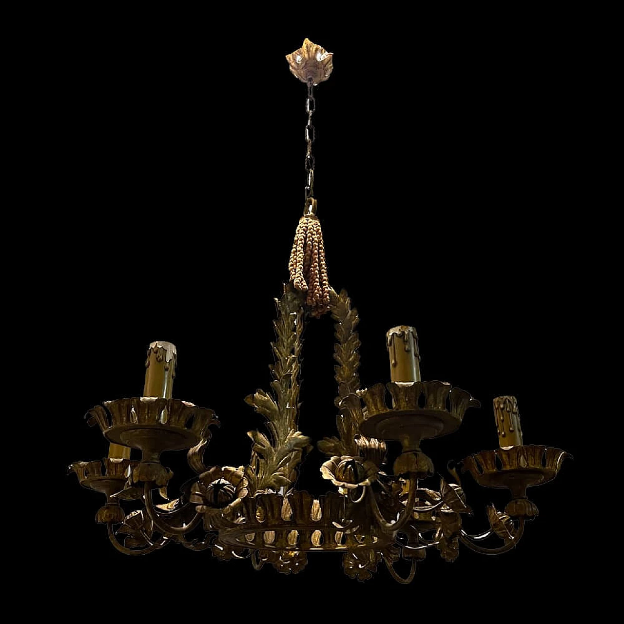 Tole flower chandelier, 1940s 1