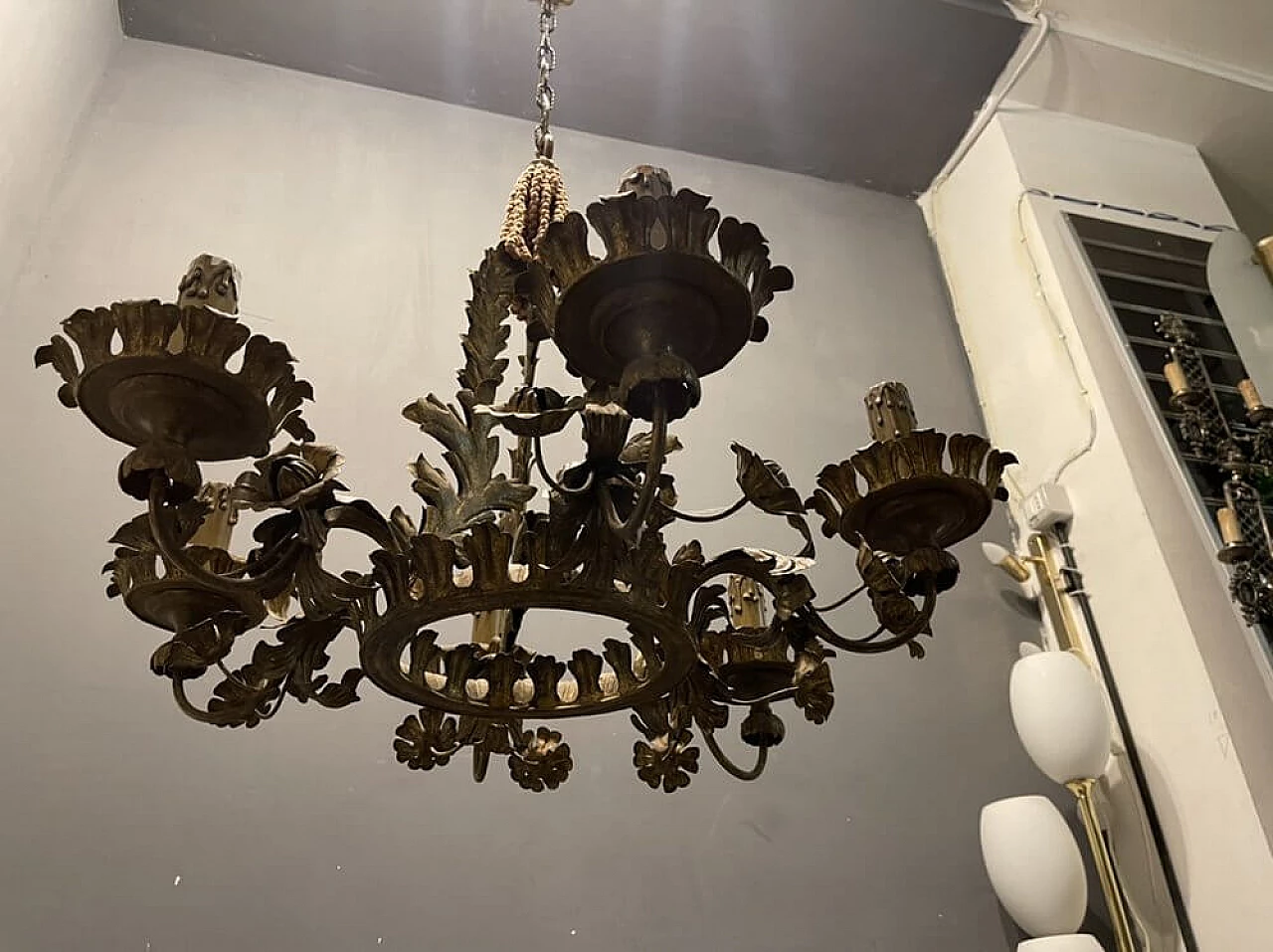 Tole flower chandelier, 1940s 11