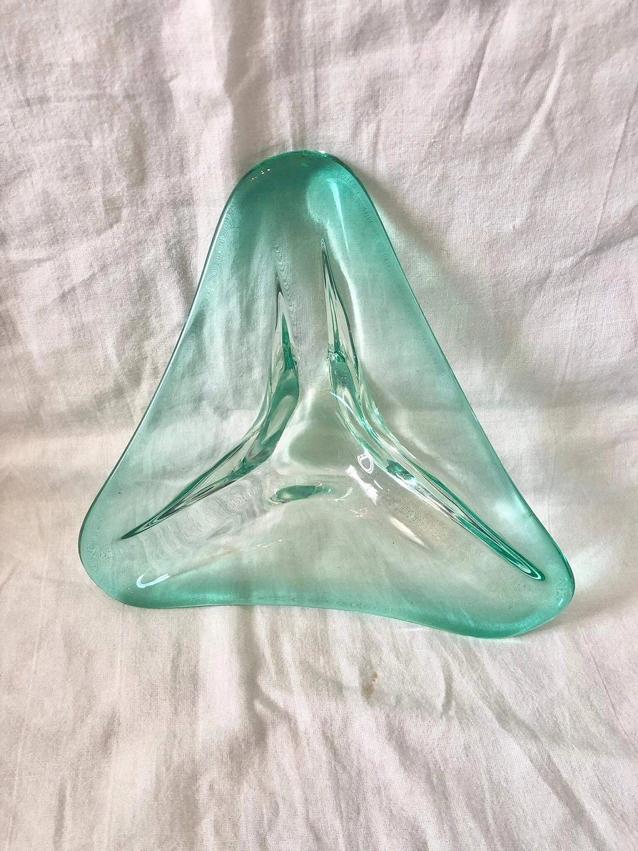 Green Murano glass ashtray in the style of Seguso, 1970s 7