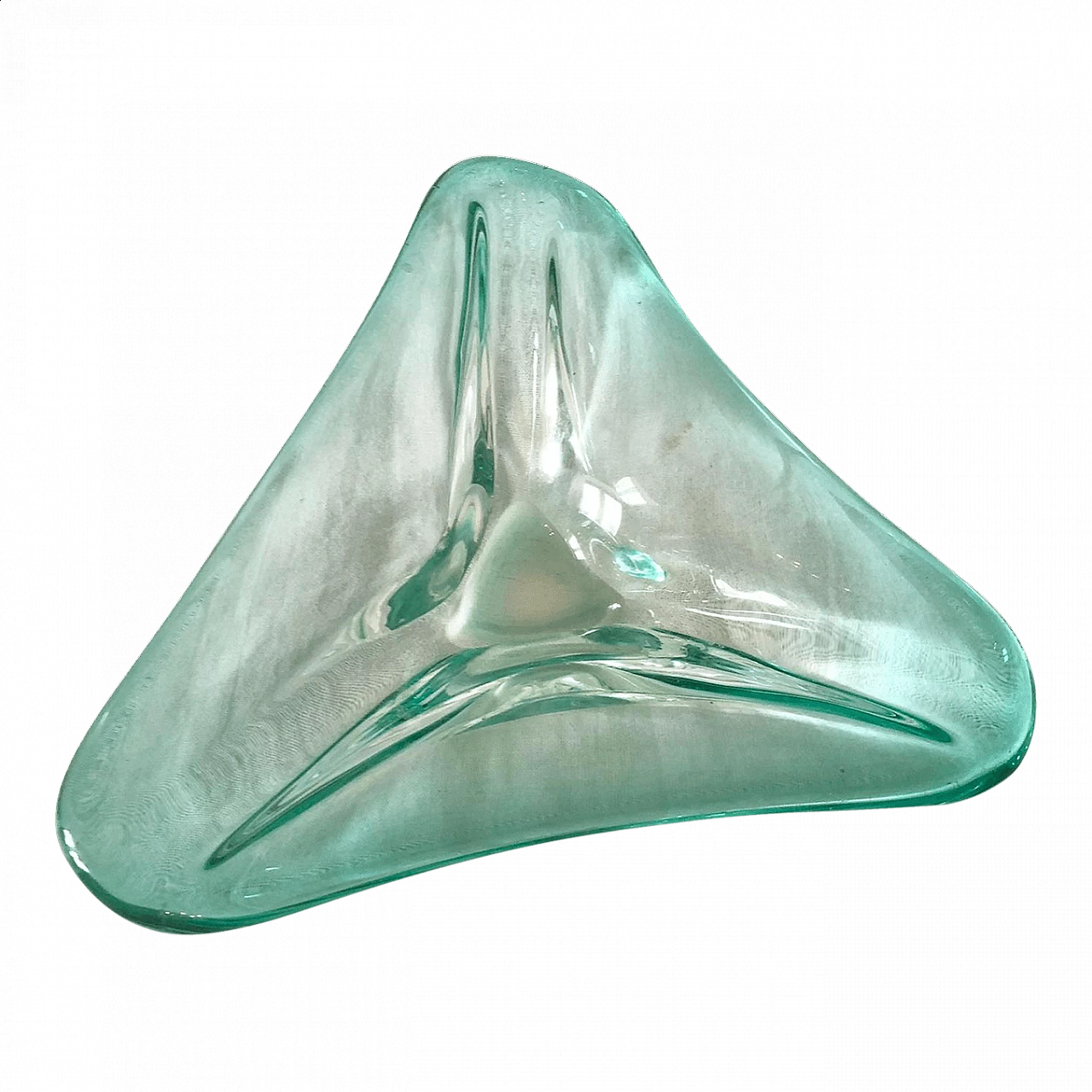 Green Murano glass ashtray in the style of Seguso, 1970s 8