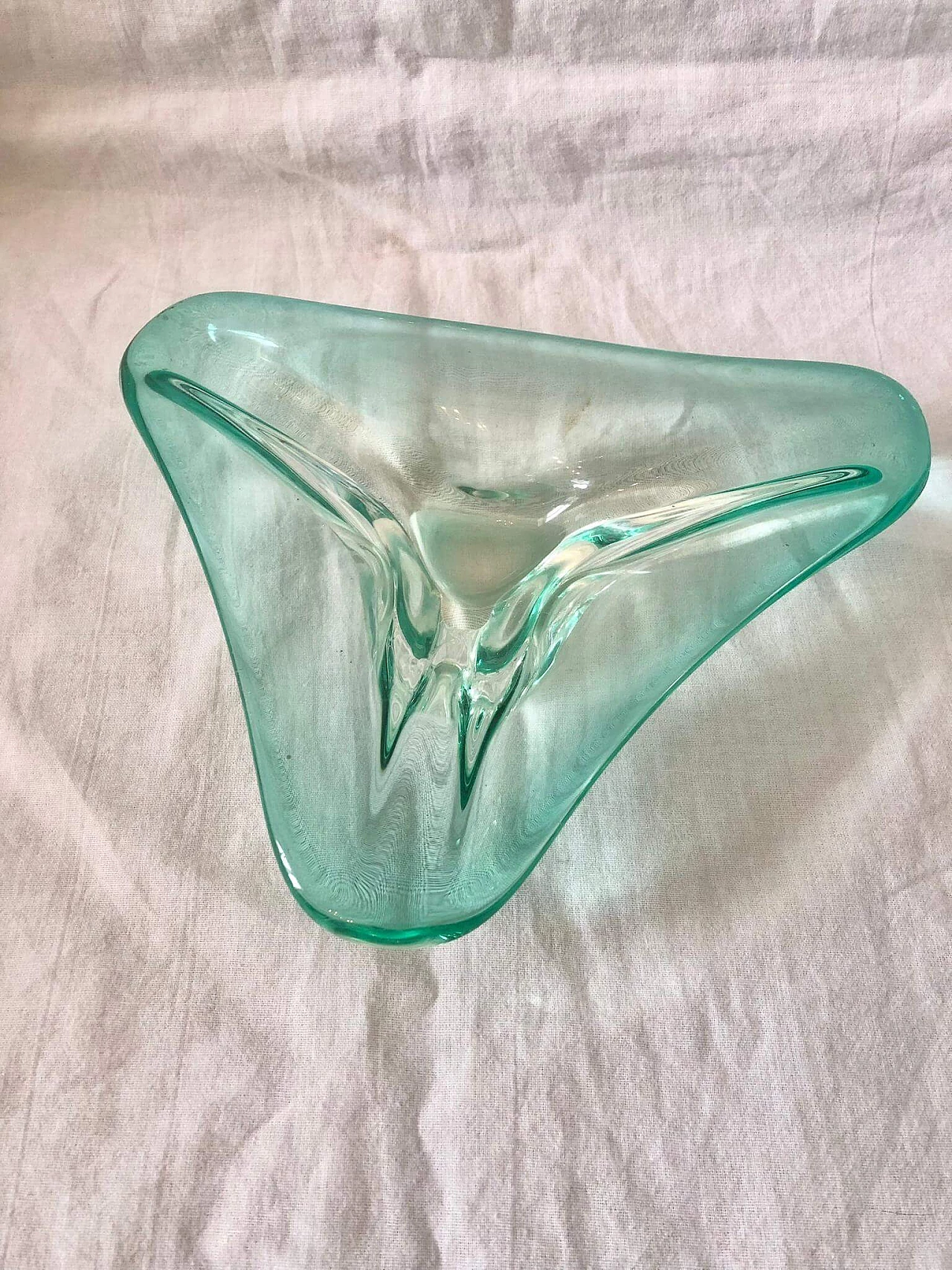 Green Murano glass ashtray in the style of Seguso, 1970s 9