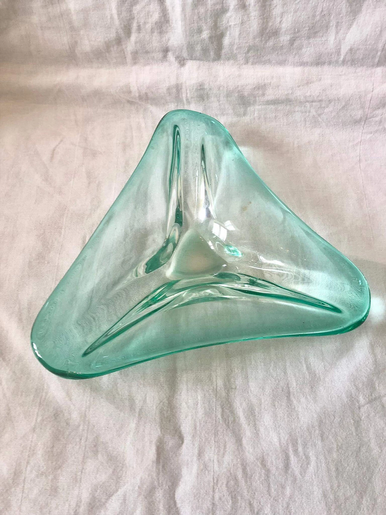 Green Murano glass ashtray in the style of Seguso, 1970s 11