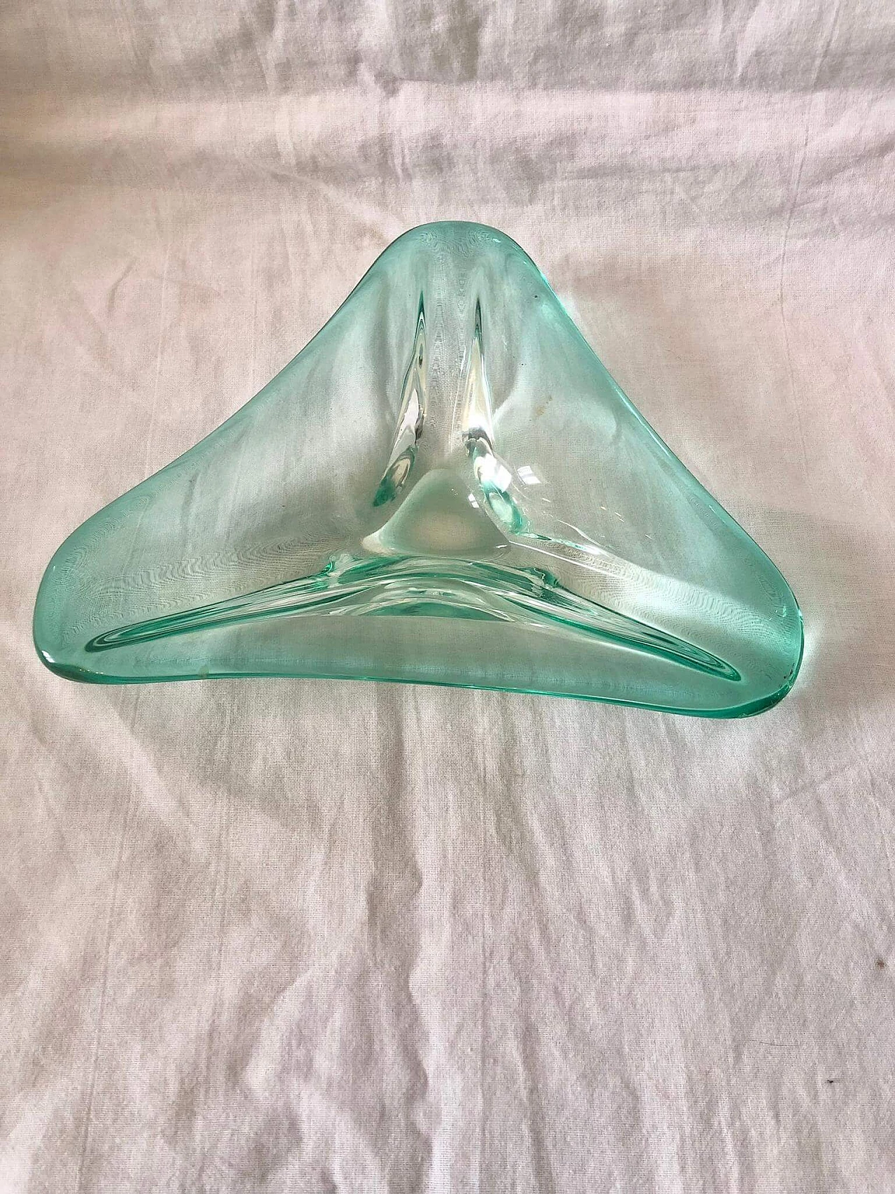 Green Murano glass ashtray in the style of Seguso, 1970s 13