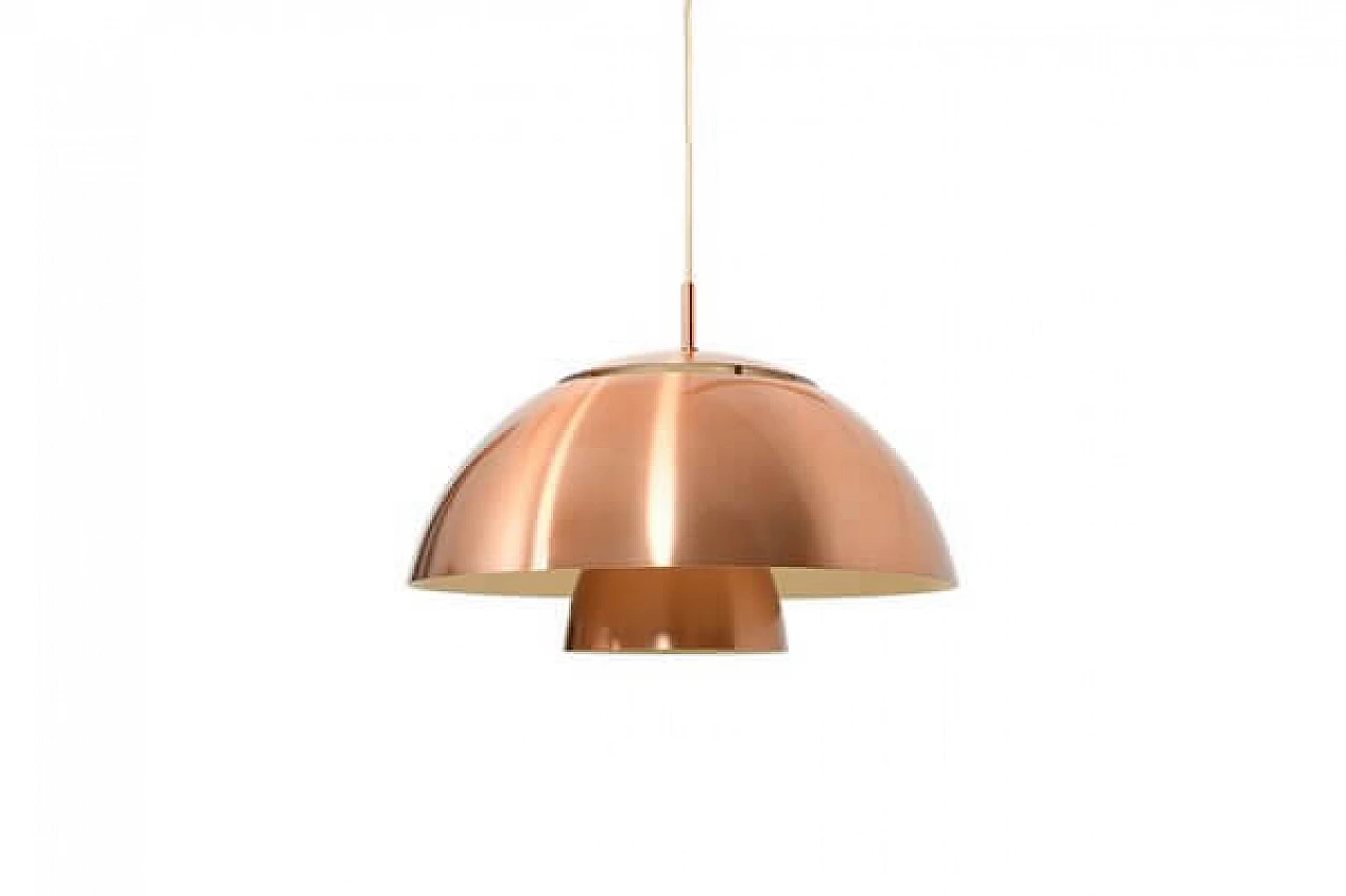 Danish oak and copper wall light, 1960s 3